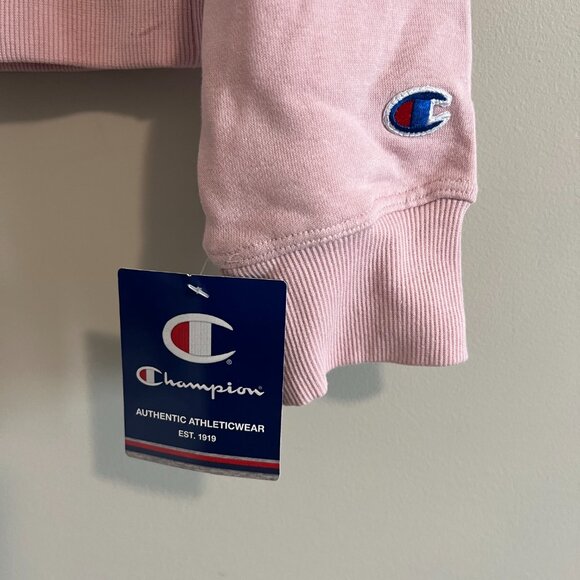 NWT Champion Women’s Campus French Terry Crew Sweatshirt Pink Size M - Picture 5 of 6